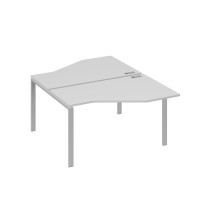 Рабочая станция (2х140) со столами Техно на каркасе UNO серый / металлокаркас серый А4 С1 187 СЕ