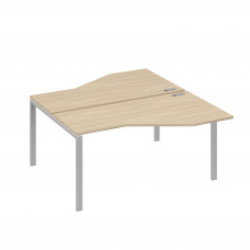 Рабочая станция со столами (2х160) Техно на каркасе UNO дуб скандинавский / металлокаркас серый А4 С1 188 ДК