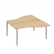 Рабочая станция со столами (2х160) Техно на каркасе UNO натуральный дуб / металлокаркас серый А4 С1 188 НД