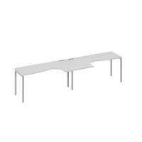 Рабочая станция столы Классика на каркасе DUE (2х160) серый / металлокаркас серый А4 С2 035-2 СЕ