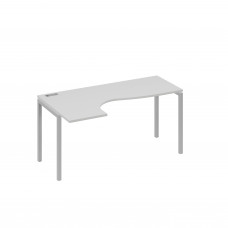 Стол на металлокаркасе DUE эргономичный левый "Классика" серый / металлокаркас серый А4 С2 035 СЕ