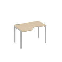 Стол на металлокаркасе DUE левый "Классика" эргономичный дуб скандинавский / металлокаркас серый А4 С2 041 ДК