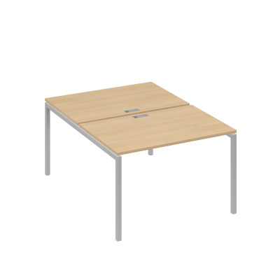 Рабочая станция (2х120) на каркасе DUE натуральный дуб / металлокаркас серый А4 С2 176 НД