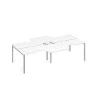 Рабочая станция DUE (4х140) столы эргономичными Классика белый премиум / металлокаркас серый А4 С2 181-2 БП