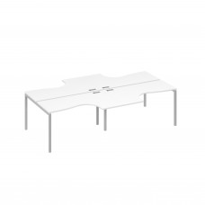Рабочая станция DUE (4х140) столы эргономичными Классика белый премиум / металлокаркас серый А4 С2 181-2 БП