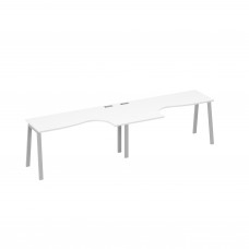 Рабочая станция металлокаркас TRE (2х160) столы Классика белый премиум / металлокаркас серый А4 С3 035-2 БП
