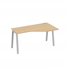 Стол правый "Техно" на каркасе TRE эргономичный натуральный дуб / металлокаркас серый А4 С3 056 НД