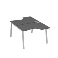 Рабочая станция со столами (2х120) каркас TRE антрацит премиум / металлокаркас серый А4 С3 183 АР