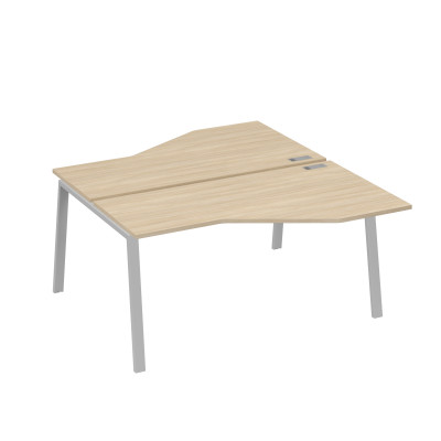 Рабочая станция каркас TRE столы (2х160) эргономичные Техно дуб скандинавский / металлокаркас серый А4 С3 188 ДК