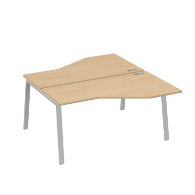 Рабочая станция каркас TRE столы (2х160) эргономичные Техно натуральный дуб / металлокаркас серый А4 С3 188 НД