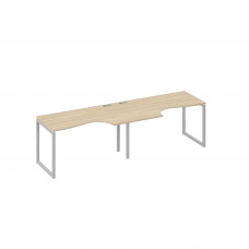 Рабочая станция столы Классика на каркасе QUATTRO (2х140) дуб скандинавский / металлокаркас серый А4 С4 043-2 ДК