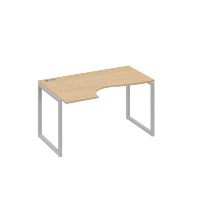 Стол "Классика" левый на металлокаркасе QUATTRO эргономичный натуральный дуб / металлокаркас серый А4 С4 043 НД