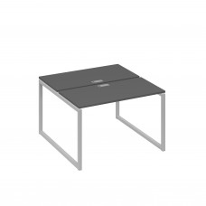 Рабочая станция с опорами QUATTRO (2х120) антрацит премиум / металлокаркас серый А4 С4 170 АР