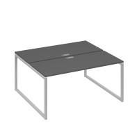 Рабочая станция (2х160) с опорами QUATTRO антрацит премиум / металлокаркас серый А4 С4 175 АР