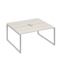 Рабочая станция (2х160) с опорами QUATTRO дуб / металлокаркас серый А4 С4 175 ДШ