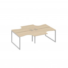 Рабочая станция (4х120) опоры QUATTRO столы Классика дуб скандинавский / металлокаркас серый А4 С4 180-2 ДК