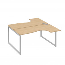 Рабочая станция QUATTRO (2х160) столы Классика эргономичные натуральный дуб / металлокаркас серый А4 С4 182 НД