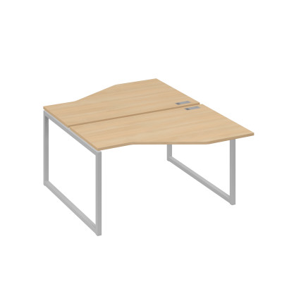 Рабочая станция со столами (2х140) Техно на каркасе QUATTRO натуральный дуб / металлокаркас серый А4 С4 187 НД