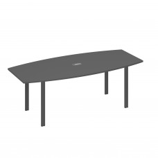 Стол 220 для переговоров фигурный на металлокаркасе UNO антрацит премиум / металлокаркас антрацит А4 А1 114 АР