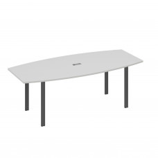 Стол 220 для переговоров фигурный на металлокаркасе UNO серый / металлокаркас антрацит А4 А1 114 СЕ