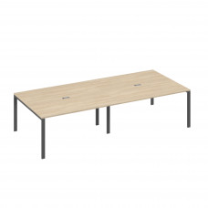 Стол 320x144 опоры UNO в переговорную дуб скандинавский / металлокаркас антрацит А4 А1 136-2 ДК