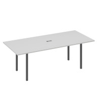Стол переговорный 220 на металлокаркасе DUE серый / металлокаркас антрацит А4 А2 124 СЕ