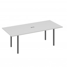 Стол переговорный 220 на металлокаркасе DUE серый / металлокаркас антрацит А4 А2 124 СЕ
