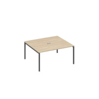 Стол 160 с опорами DUE для переговоров дуб скандинавский / металлокаркас антрацит А4 А2 136 ДК