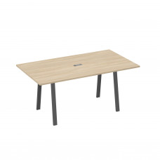 Стол 180 с металлокаркасом TRE для переговоров дуб скандинавский / металлокаркас антрацит А4 А3 122 ДК