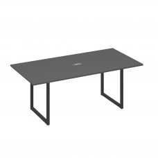Стол 200 с металлокаркасом QUATTRO для переговоров антрацит премиум / металлокаркас антрацит А4 А4 123 АР