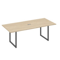 Стол 220 переговорный с металлокаркасом QUATTRO дуб скандинавский / металлокаркас антрацит А4 А4 124 ДК