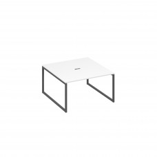 Переговорный стол 140 на металлокаркасе QUATTRO белый премиум / металлокаркас антрацит А4 А4 135 БП