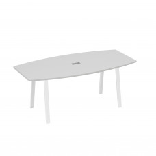 Стол для переговоров 200 на каркасе TRE серый / металлокаркас белый А4 Б3 113 СЕ
