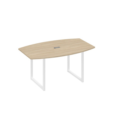 Стол 160 для переговоров на каркасе QUATTRO дуб скандинавский / металлокаркас белый А4 Б4 111 ДК