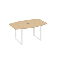 Стол 160 для переговоров на каркасе QUATTRO натуральный дуб / металлокаркас белый А4 Б4 111 НД
