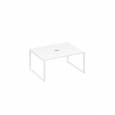 Стол 160 на опорах QUATTRO для переговоров белый премиум / металлокаркас белый А4 Б4 133 БП