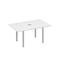 Стол 160 на металлокаркасе UNO переговорный белый премиум / металлокаркас серый А4 С1 121 БП