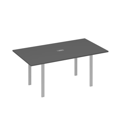 Стол 180 на металлокаркасе UNO для переговоров антрацит премиум / металлокаркас серый А4 С1 122 АР