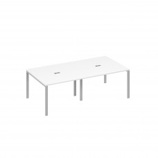Стол 240 на металлокаркасе UNO переговорный белый премиум / металлокаркас серый А4 С1 131-2 БП