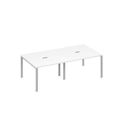 Стол 240 на металлокаркасе UNO переговорный белый премиум / металлокаркас серый А4 С1 131-2 БП