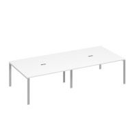 Стол 320x144 опоры UNO в переговорную белый премиум / металлокаркас серый А4 С1 136-2 БП