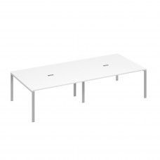 Стол 320x144 опоры UNO в переговорную белый премиум / металлокаркас серый А4 С1 136-2 БП