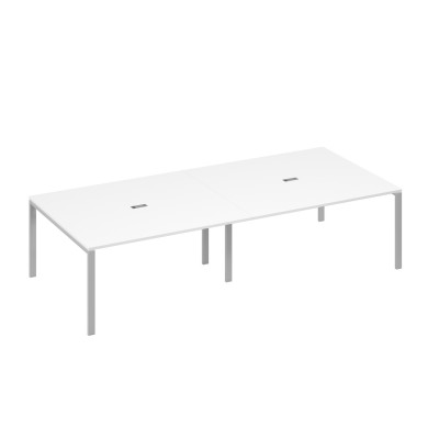 Стол 320x144 опоры UNO в переговорную белый премиум / металлокаркас серый А4 С1 136-2 БП