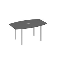 Стол 160 для переговоров на каркасе DUE антрацит премиум / металлокаркас серый А4 С2 111 АР
