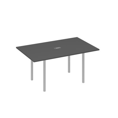 Стол для переговоров 160 прямой на каркасе DUE антрацит премиум / металлокаркас серый А4 С2 121 АР