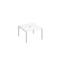 Стол 120 для переговорный на каркасе DUE белый премиум / металлокаркас серый А4 С2 131 БП