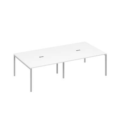 Стол 280 переговорный на каркасе DUE белый премиум / металлокаркас серый А4 С2 135-2 БП