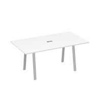 Стол 180 с металлокаркасом TRE для переговоров белый премиум / металлокаркас серый А4 С3 122 БП