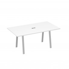 Стол 180 с металлокаркасом TRE для переговоров белый премиум / металлокаркас серый А4 С3 122 БП