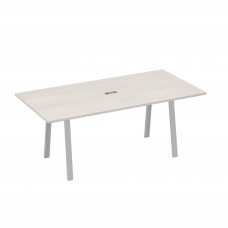 Стол 200 переговорный на металлокаркасе TRE дуб / металлокаркас серый А4 С3 123 ДШ